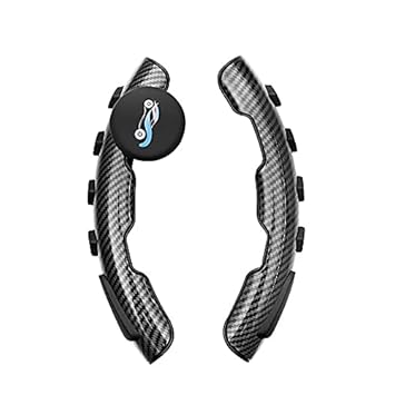 AUTO SNAP 13inch 350mm Deep Dish Drifting Steering Wheel Universal PU Aluminum Car Auto Racing Sport Universal Car Steering Wheel Cover Spinner Color Carbon Black