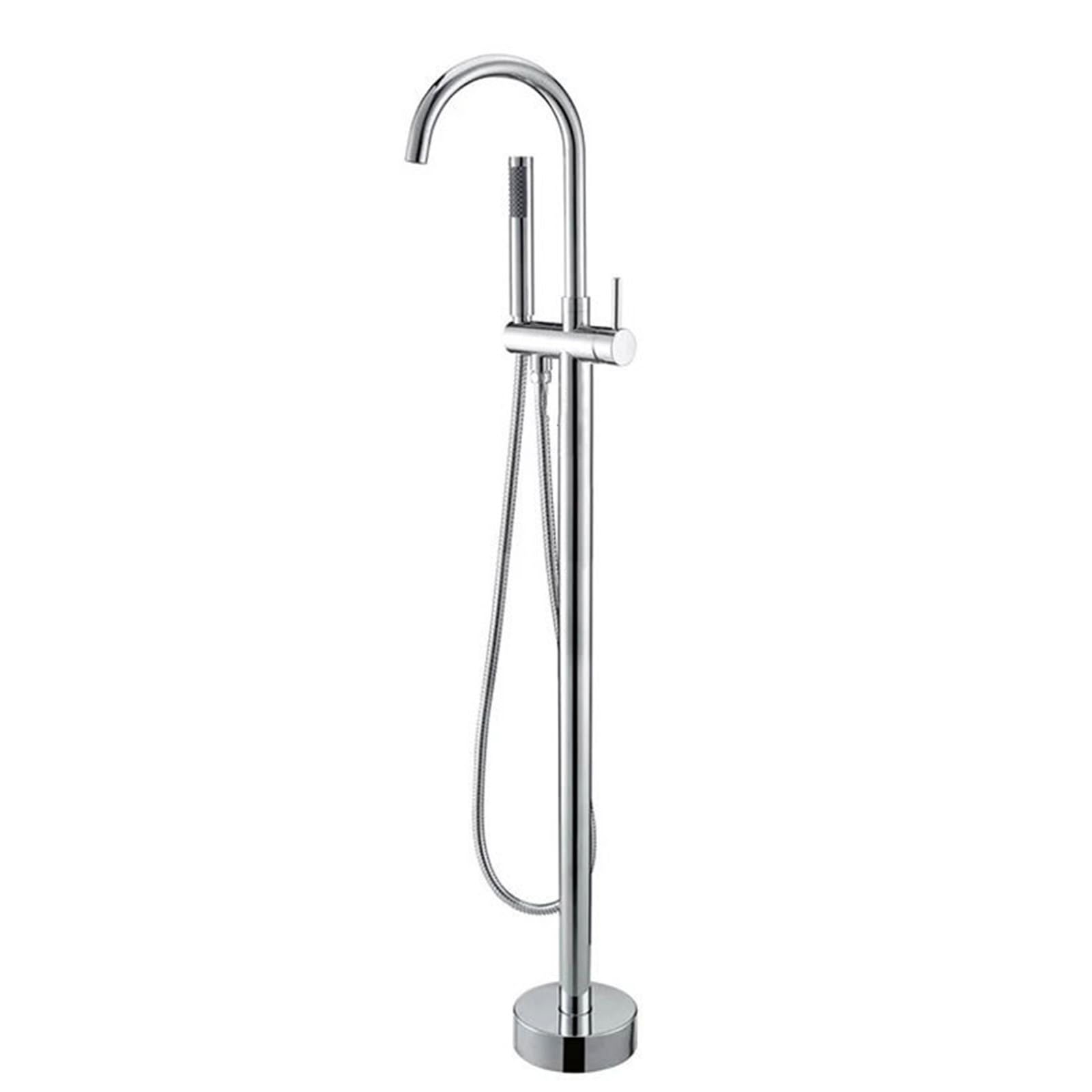 NZPOST standing Bath Shower Mixer Tap Gold 360 Degree Rotating Tap Bath Mixer Taps with Shower Set-B (Chro