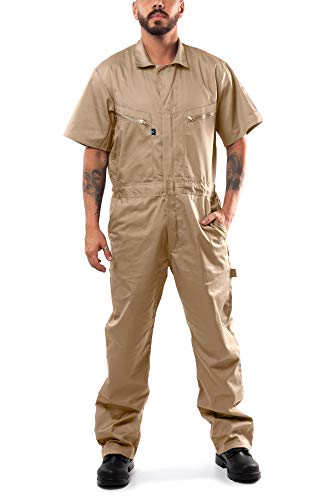 Coveralls for Men Short Sleeve Blended Zippered Pockets Jumpsuit for Men product thumbnail 10