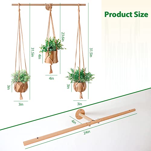 3 Pack Fake Hanging Plants With 3 Plant Hangers,Artificial Plants Eucalyptus Rosemary Potted With Rod For Office Farmhouse Home Living Room Bathroom Bedroom Aesthetic Wall Windowsill Greenery Decor #TOP2