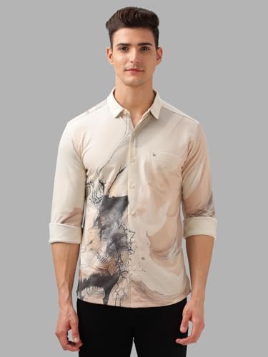 Image of BULLMER Trendy Regular Fit Striped Causal Full Sleeve Shirt for Men.