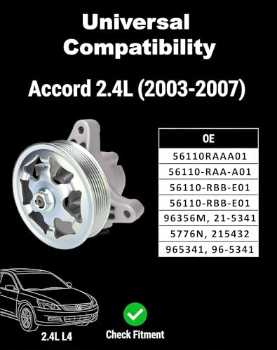 Image of 21-5341 Power Steering Pump for 2003-2007 Honda Accord 2.4L