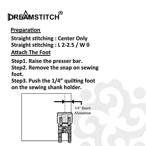 DREAMSTITCH pie de prensatelas 1/4 pulg quilting miniatura 3