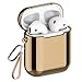 REFLYING Case Compatible for AirPods [1st and 2nd Gen], Soft TPU Plated Case Shockproof Protective Cover Compatible with Apple AirPods & AirPods 2019 [Front LED Visible] - Gold