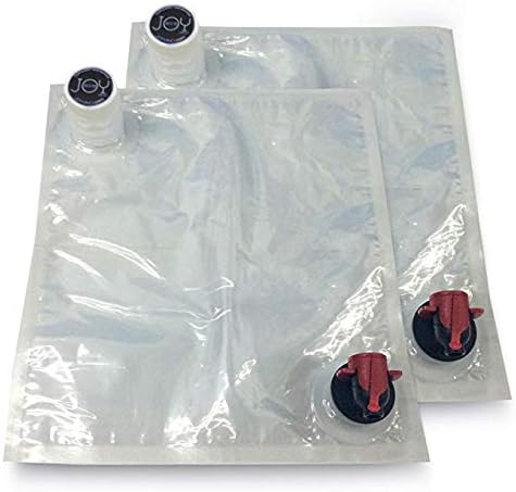 Wine Bladder (2 Pack) – BYOB Bag in Box Refillable and Reusable Wine Bags – Leak-Proof, Clear, Portable, Foldable – Storage Pouch and Dispenser for Alcohol, Juice, or Water – 3L / 0.8gal