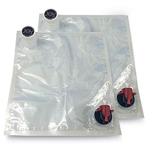 Wine Bladder (2 Pack) – BYOB Bag in Box Refillable and Reusable Wine Bags – Leak-Proof, Clear, Portable, Foldable – Storage Pouch and Dispenser for Alcohol, Juice, or Water – 3L / 0.8gal