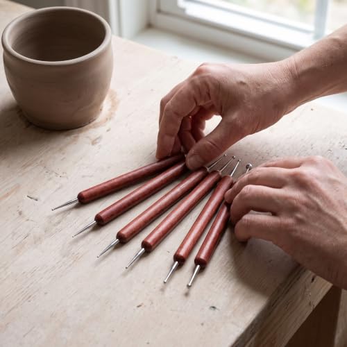 Herramientas de arcilla y alfarería de 46 piezas color rojo para aprender a esculpir 4