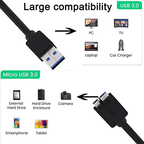 Image of Storite USB 3.0 A to Micro B SuperSpeed Cable (100cm - 3 Foot -1M)