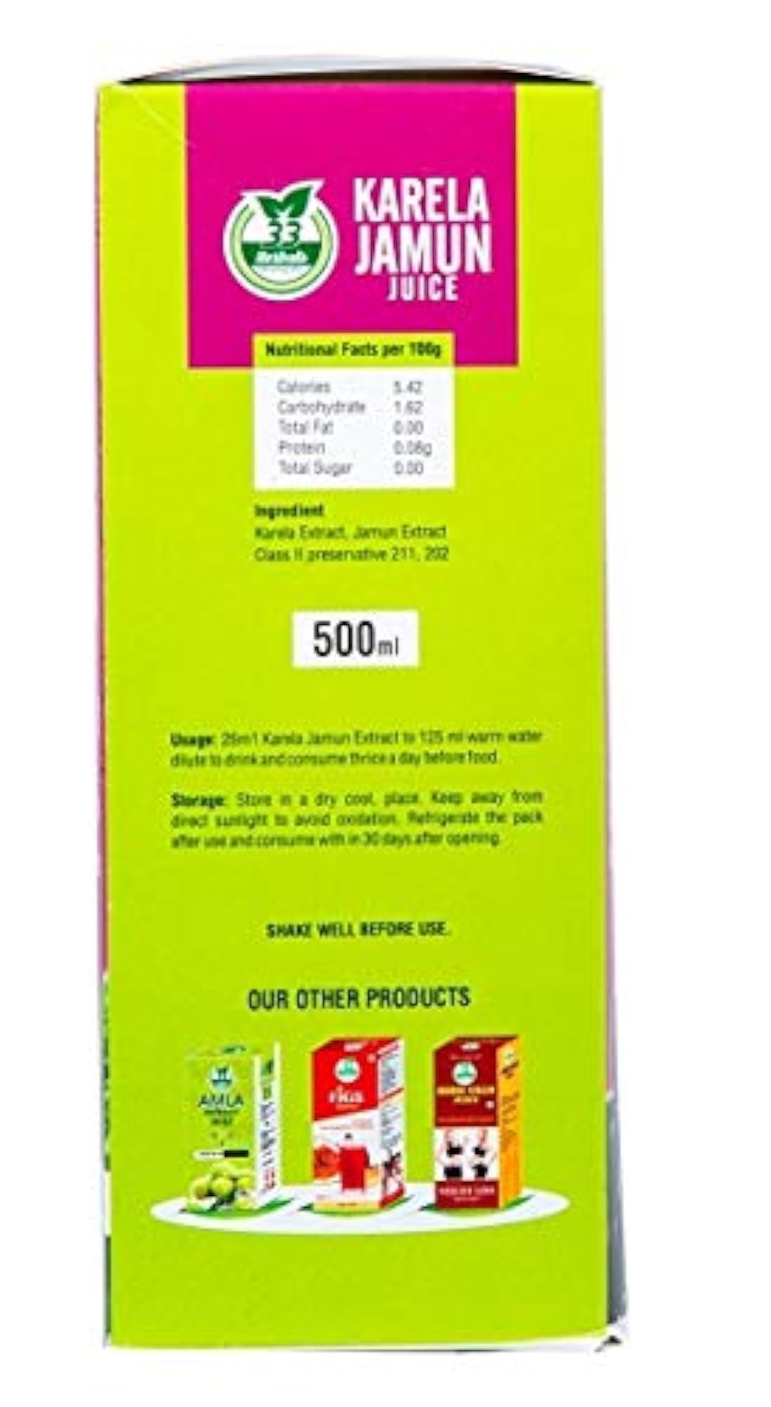 33 Herbals Karela Jamun Juice, No Added Sugar