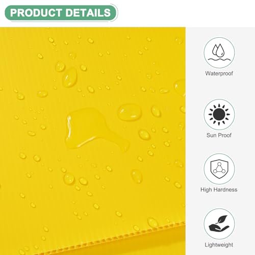 Image of M METERXITY 10-Pack Corrugated Plastic Sheets, 12 Inch x 18 Inch Waterproof Blank Corrugated Poster Board Yard Signs for Garage Sale /Office /Classroom /Party /Lawn Sign Road [3mm Thick, Yellow]