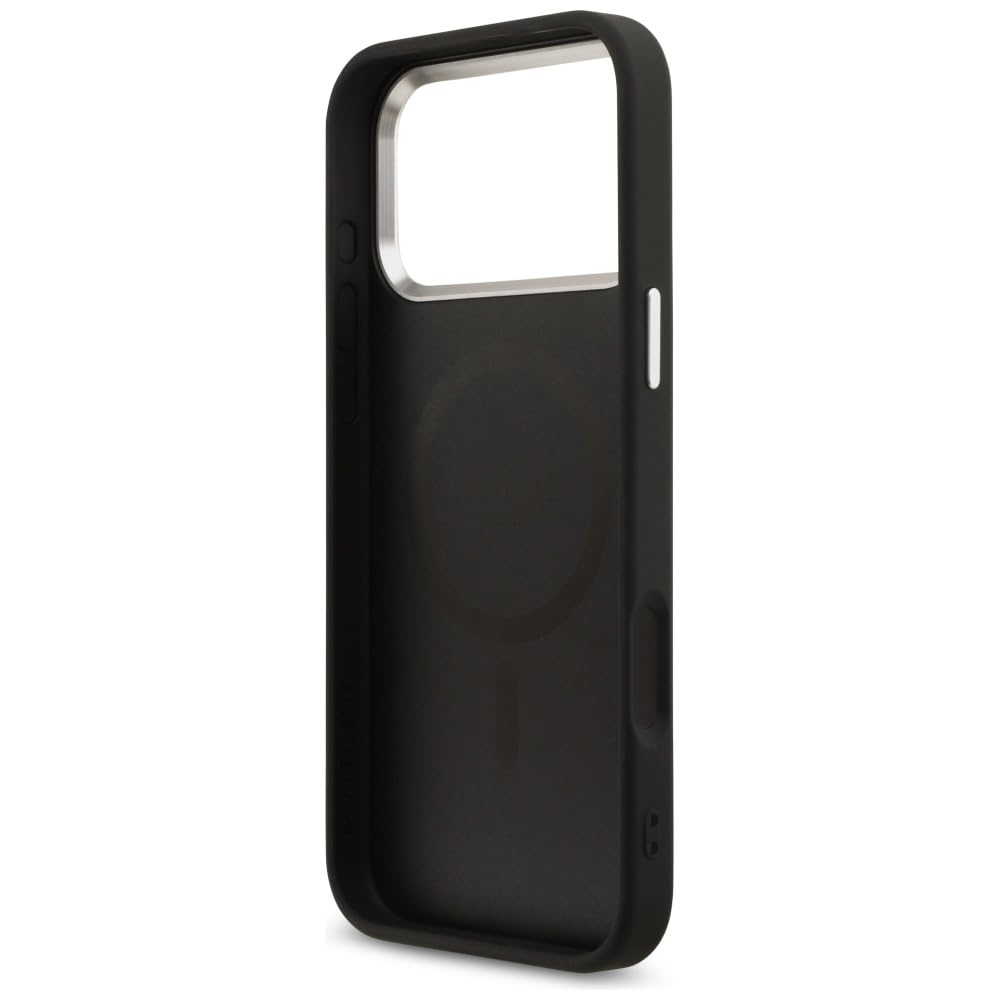 CG MOBILE Guess 4G Triángulo Logo Compatible con MagSafe Funda para iPhone 17 Pro Max (Negro/Plata)