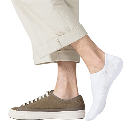 Jormatt 6 Pairs Men No Show Low Cut Socks Non-Slip Women Athletic Sneaker Socks Comfort 100% Cotton Casual Invisible Socks, Mens Shoe Size 6-10 #TOP7