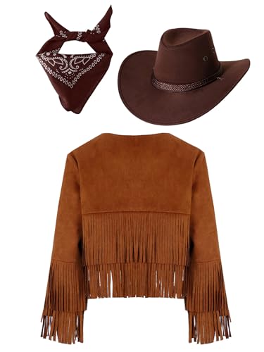 Disfraz infantil estilo vaquero con chaqueta de flecos miniatura 3