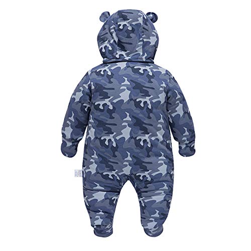 Ddy Newborn Baby Boy Girl Snowsuit Romper Cotton Infant Onesies Hooded Jumpsuit Winter Outwear Outfits Camouflage（0-18M） #TOP1