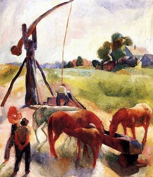 Peinture à l'huile Karoly Patko 1926 reproduction d'art sur toile lin