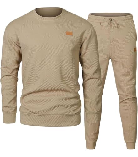 Survêtement homme ensemble de sport 2 pièces comprenant sweat manches longues et jogging confort