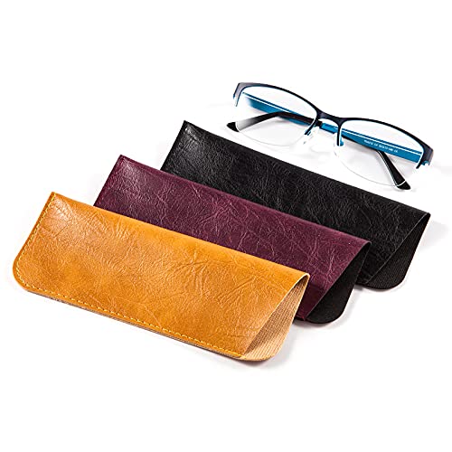 Image of TRIUMPH VISION Reading Glasses Pouch Eyeglass Sleeve Soft Case Slim 3 Pack | Alternative to Bulky Case Lightweight,Neoprene Lined Padded Protect Optical lens Slip in, Cute Pattern Portable for Daily Use