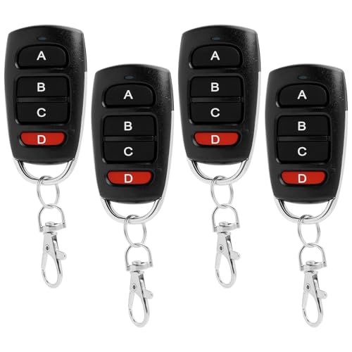 4 Pcs Garagentoröffner Fernbedienung 433 Mhz Universal Garagentor Funkfernbedienung Garagentor Fernbedienung Handsender 433 Mhz Garagentoröffner Geeignet für Garagentor Tor Und Rolltorschalter
