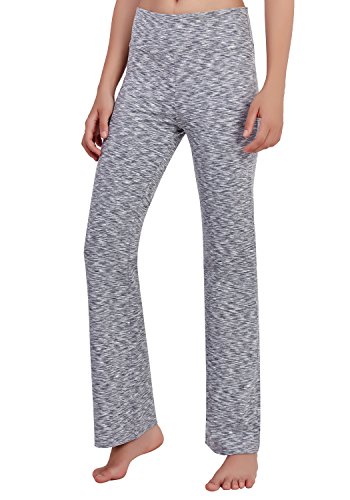 Matymats - Pantalones de Yoga para Mujer, Corte de Bota, Cintura Alta, para Fitness, Deportes, Entrenamiento, Mujer, Gris, X-Large Cover