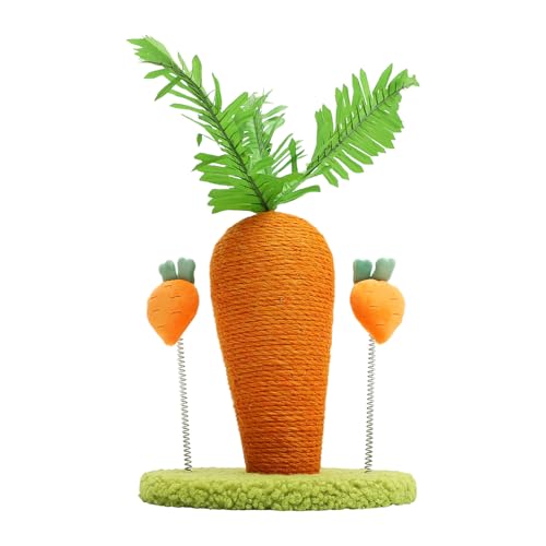 Rascador para gatos POPETPOP en forma de zanahoria con cuerda de algodón miniatura 1