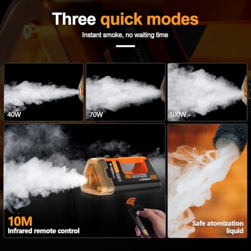 LENSGO Handheld Fog Machine,SMOKE MASTER PRO 100W Outdoor Remote Control Mini Smoke Machine,Indoor Portable Fog Machine for Photography,Halloween, Party,Stage Effects, Disinfection or Weddings - Thumbnail 6