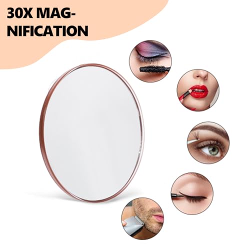 Espejo de maquillaje portátil con aumento 30X y ventosas miniatura 3