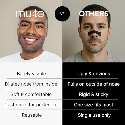 mute nasal dilator snoring solution  starter pack  snore less amp sleep better  nasal strip alternative  comfortable breathing aids for better sleep amp improved airflow