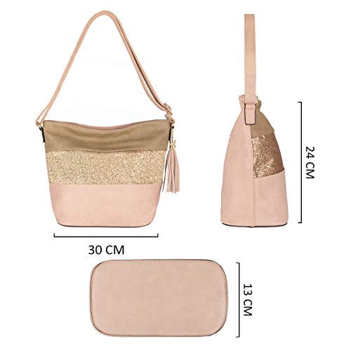 CRAZYCHIC - Borsa a Tracolla Paillettes Donna