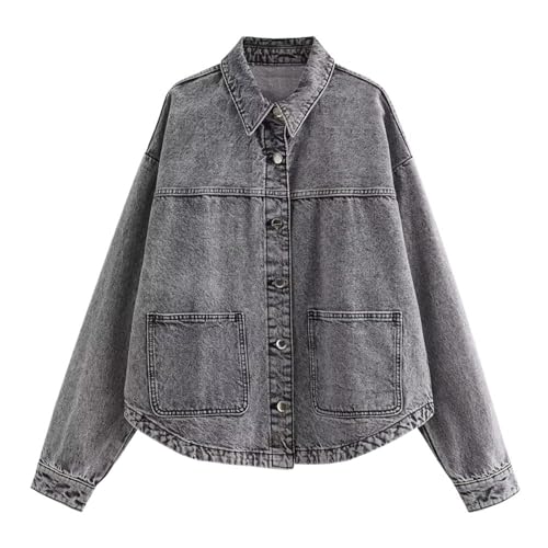 Veste en Jean pour Femmes Manteau Gris Idéal pour les Sorties