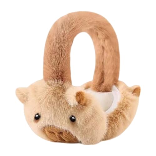 Orejeras - Orejeras plegables de peluche Capybara de dibujos animados | de orejas para viajes en casa y trabajo, deportes al aire libre, esquí, nieve, clima frío, caqui, Se référer au