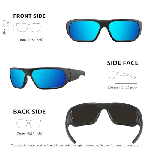 Image of MAXJULI XL Z87 Wrap Around Sports Sunglasses for Big Wide Heads Men TR90 Ultralight UV400 Protection Safety Glasses 8707