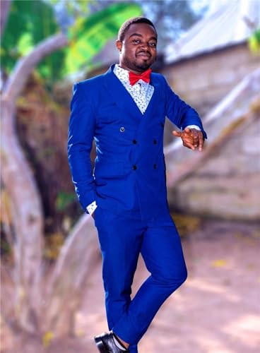 Men’s Suit Slim Fit Double Breasted Suit for Men,2 Piece Suit Tuxedo Blazer Pants Suit Set for Wedding4