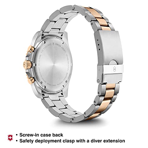 Victorinox Swiss Made Maverick, Chronograph, 43mm, Black Dial, Stainless Steel Bicolour Men's Watch (241952) - Image 4