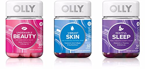 Olly Nutrition Vitamin Gummy Three Pack! Get Sleep And Stay Beautiful! Vibrant Skin! Undeniable Beauty! Restful Sleep! Gift Set!