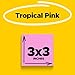Post-it Super Sticky Notes, 5 Sticky Note Pads, 3 x 3 in., School Supplies, Office Products, Sticky Notes for Vertical Surfaces, Monitors, Walls and Windows, Tropical Pink