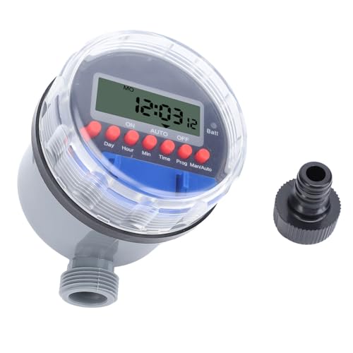 Temporizador de aspersor Pantalla LCD Electrónica Digital Manguera Grifo Temporizador de Agua de riego para jardín Manguera al Aire Libre Patio Césped Material ABS 16,3 x 8 x 9 cm