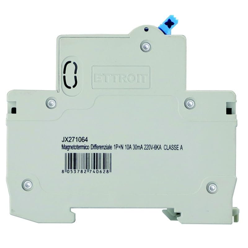 Interruttore Magnetotermico Differenziale 1P+N 10A 30mA 220V-6KA CLASSE A 2 MODULI 30mA per Guida DIN - Protezione Circuiti e Sicurezza Impianti