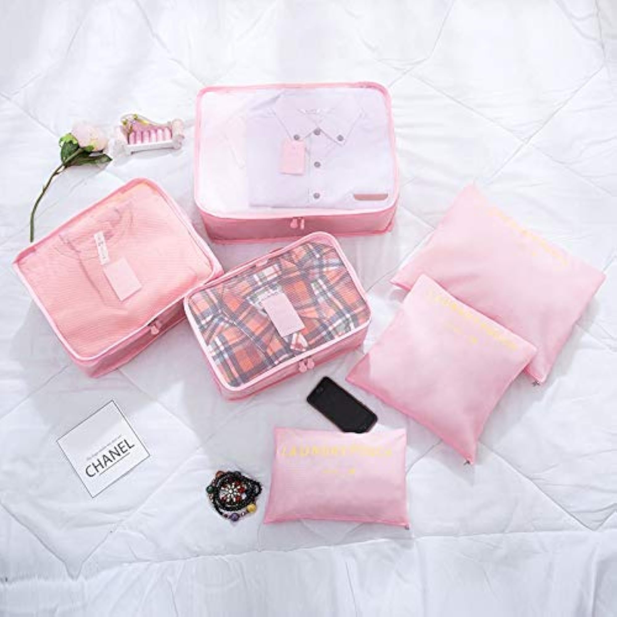 Imported Travel Suitcase Set with 6 Organisers