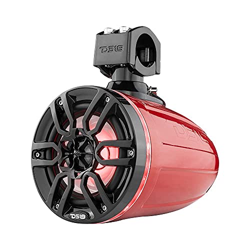 Image of DS18 NXL-X6TP /RD Hydro 6.5 inch Marine Towers with Integrated RGB LED Lights High Performance, Marine Grade IP65 Rated, 300 W Max 150 W RMS 4 Ohms (Pair)