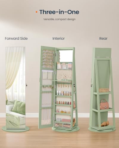 Image of SONGMICS HOME Standing Jewelry Armoire, Full Length Mirror with Storage