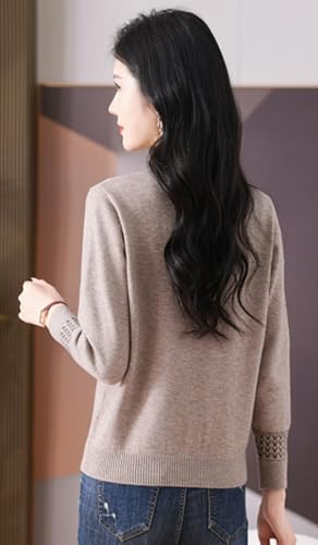 Rivccku Women's Wool Sweater Fall Winter Casual Crewneck Long Sleeve Ribbed Knitted Pullover Sweater Jumper3