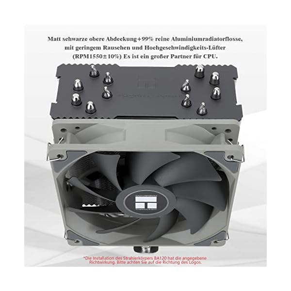 Thermalright BA120 CPU Air Cooler, 6 Heat Pipes, TL-C12C PWM Quiet Fan CPU Cooler con S-FDB Bearing, para AMD AM4 AM5/Intel 1700/1150/1151/1155/1200, PC Cooler - Image 4
