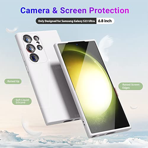 Image of LIRAMARK Liquid Silicone Soft Back Cover Case for Samsung Galaxy S23 Ultra 5G (White)