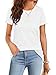 Suncife Lässiges Basic-T-Shirt für Damen, Rundhalsausschnitt, kurzärmelig, T-Shirt, weiß, XL