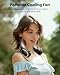 Koonie Neck Fan Rechargeable, Personal Portable Fan Battery Operated, Hands Free Wearable USB Neck Cooling Fan for Indoor Outdoor, Width Adjustable, Digital Display, 4-12h Working Time