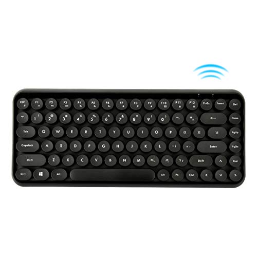 NACODEX 308I Wireless Bluetooth Keyboard, Compact 84 Keys Retro Round Keycaps Mini Keyboard