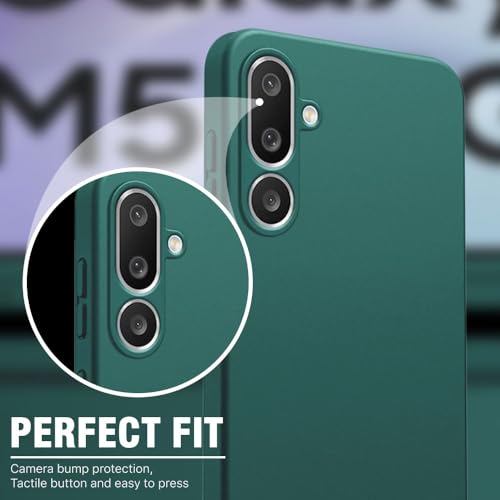 Image of WOW IMAGINE Back Cover for Samsung Galaxy M56 5G | Galaxy F56 5G | Ultra Slim Soft Rubberised Case | Inner Velvet Fabric | Matte Silicone Flexible Mobile Case | Camera Protection - Green