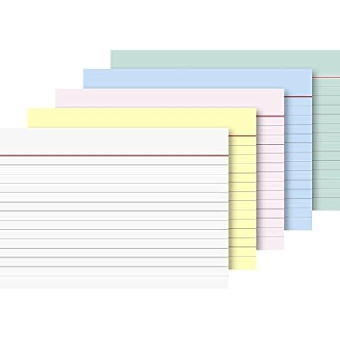 Brunnen Karteikarten, 180 g/m² (A6 liniert, 500 Stück, sortiert in 5 Farben) Cover
