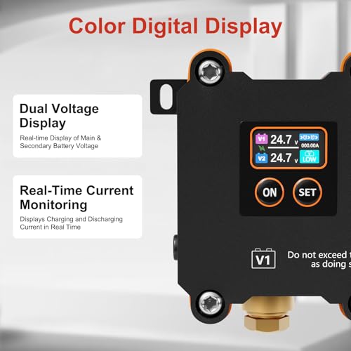 Image of 12V 24V 380A Smart Dual Battery Isolator Remote Battery Disconnect | Prevent Battery Drain for Car Truck RV, Low Voltage Cutoff /Acc Power Kill /Interval Mode, Manual /Auto /Remote Control