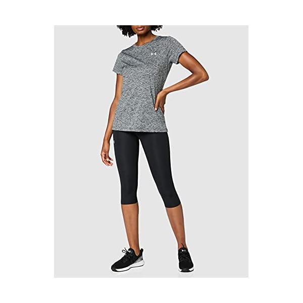 Under-Armour-Womens-Tech-Twist-T-Shirt Under Armour Women's Tech Twist T-Shirt , Black (001)/Metallic Silver , Large